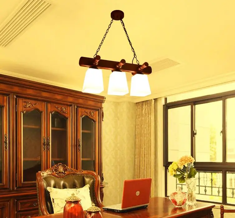 Твердый деревянный стиль винтажный деревенский подвесной светильник украшение