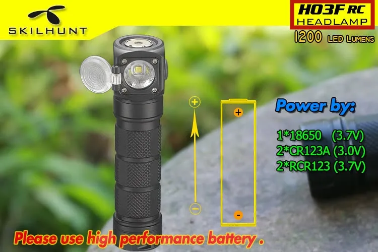 Skilhunt H03C RC с одной рукой боковой переключатель RGBW светодиодный налобный фонарь 18650 CR123A Магнитный перезаряжаемый фонарь с бесплатной головкой