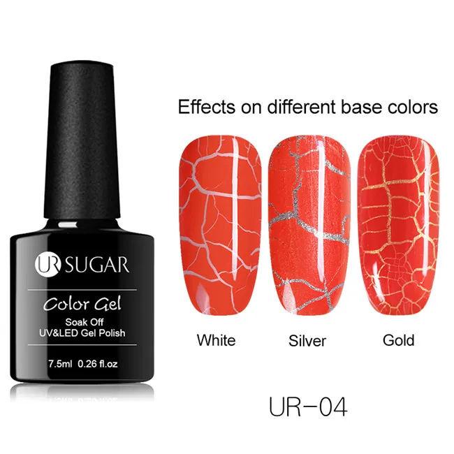 Crackle Gel 4 Ur Sugar 7,5 мл Гель-лак для ногтей Блестящий впитывающий УФ-Гель-лак Полупостоянный эмалированный Гель-лак светящийся гель-Кракле - Цвет: Crackle Gel 4