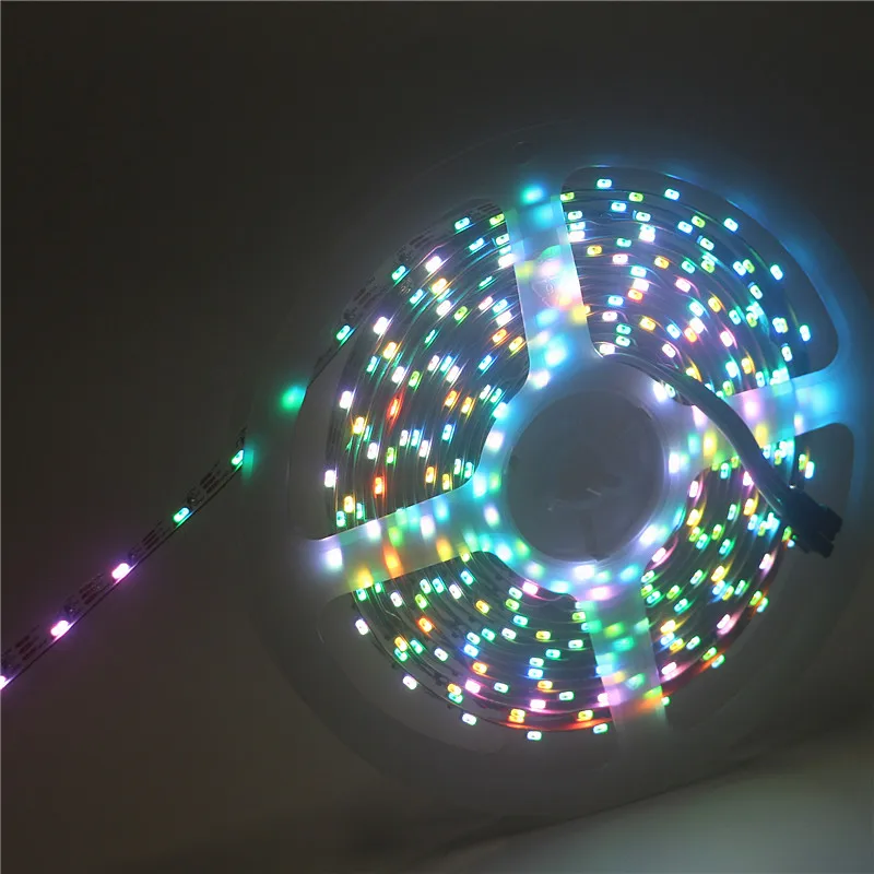 

DC5V IP30 addressable 60leds/m SK6812 controlled side emitting digital LED strip light WS2812B IC tltra thin 10mm wide SMD 4020