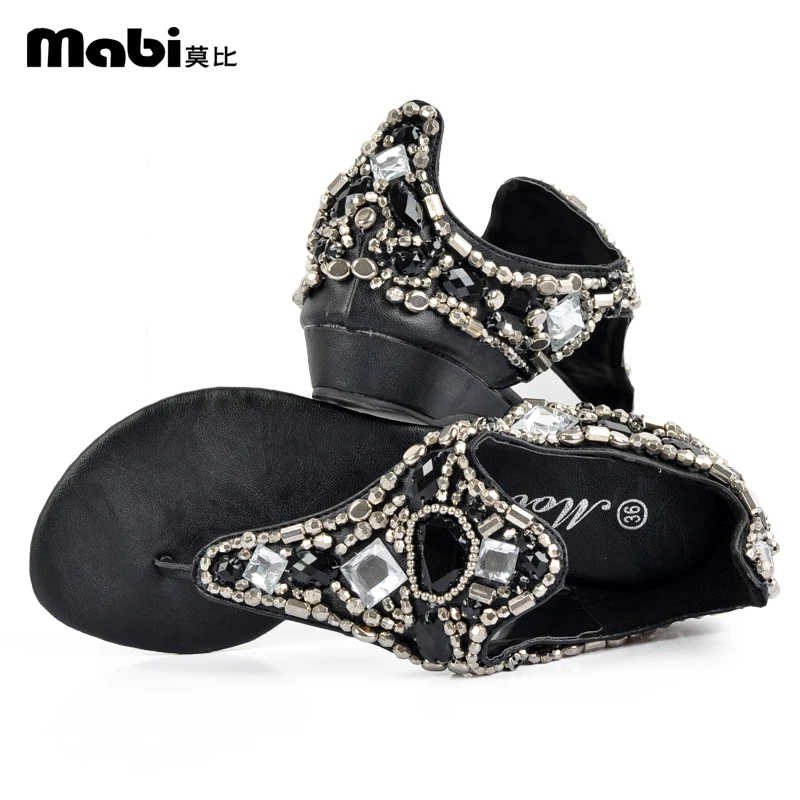 Великолепный дизайн Женские сандалии со стразами известный бренд с украшением в