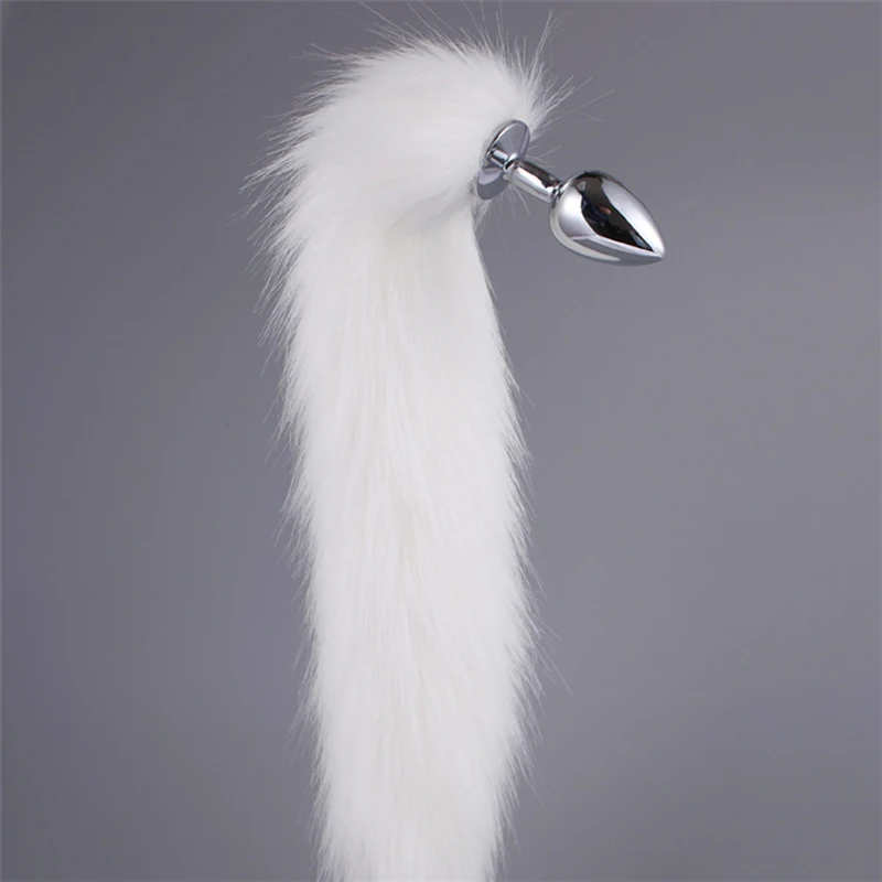 Artificial White Fox Tail Metal Anal Plug S/m/l Size Adults Sex Toys Stimulation Long Buttplug Massager. | Красота и здоровье