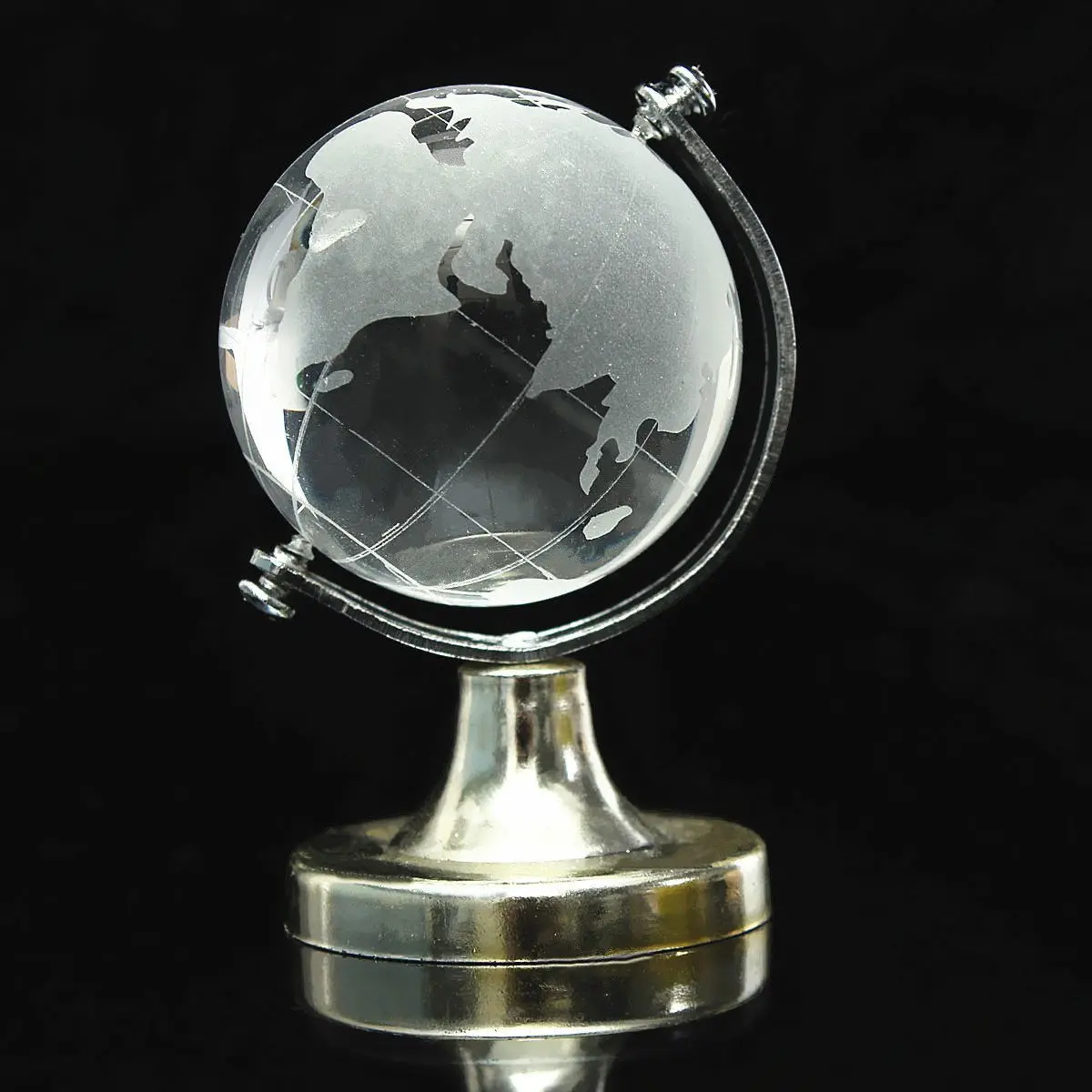HOT SALE Crystal Glass Frosted World Globe Stand Paperweight Home Desk Wedding Decorate | Figurines &amp Miniatures
