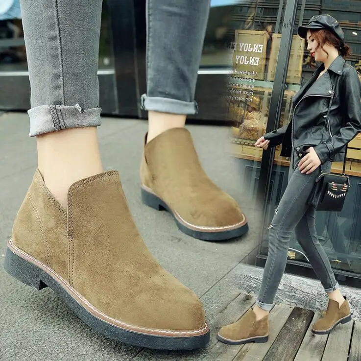 XDA/Лидер продаж ботинки Челси женские ботильоны модная женская обувь замшевые на
