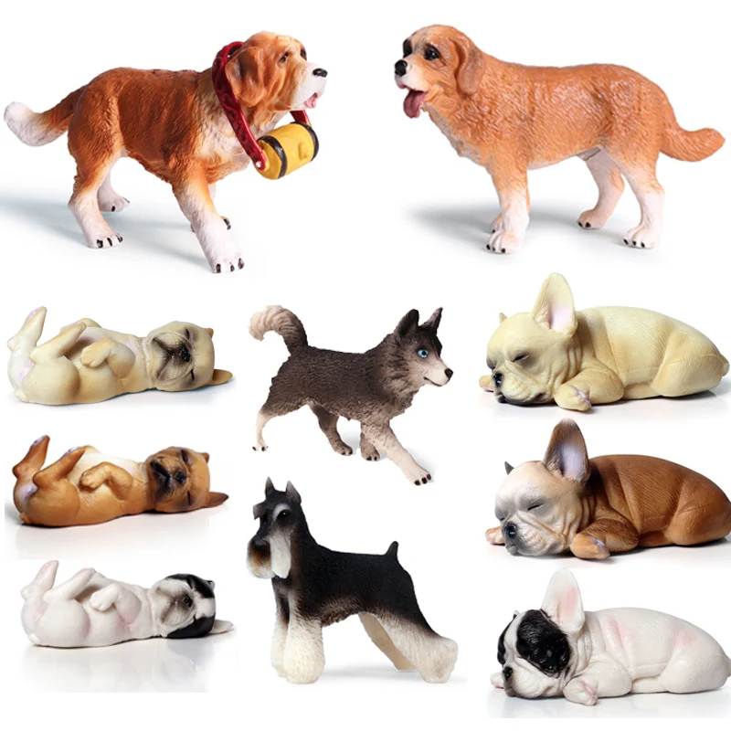 10 видов стилей фигурки и игрушки для всей семьи собаки детские животные из ПВХ