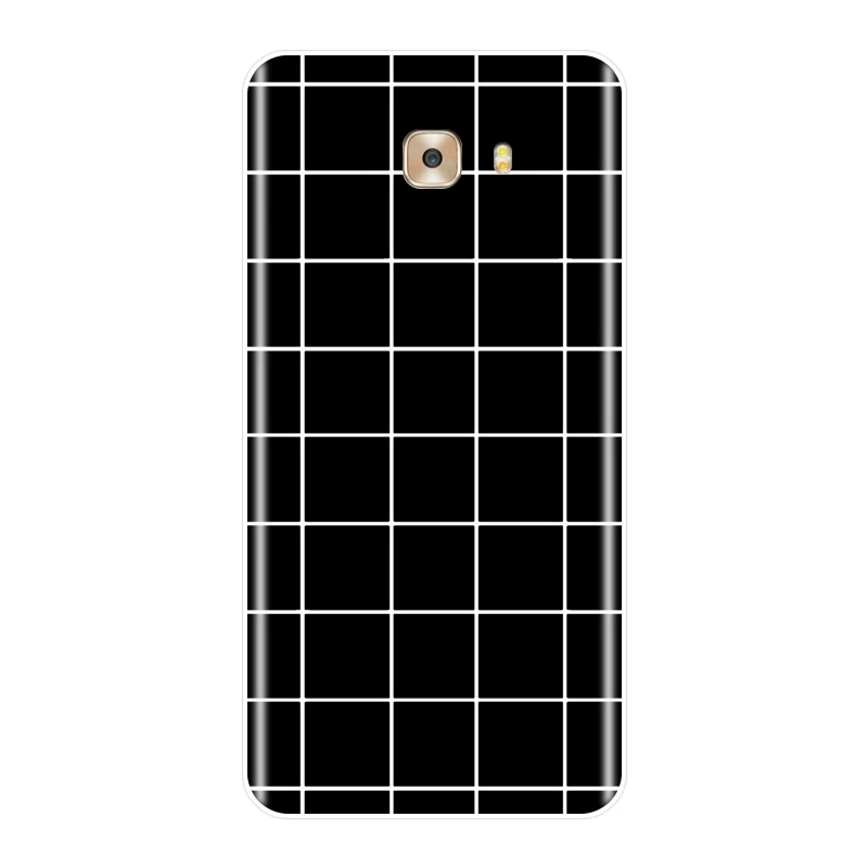 Мягкий чехол для телефона Samsung Galaxy C5 C7 C8 желтый розовый черный решетчатый