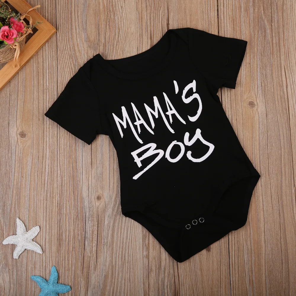 Emmababy новорожденных Для маленьких мальчиков комбинезон черный MAMA'S с
