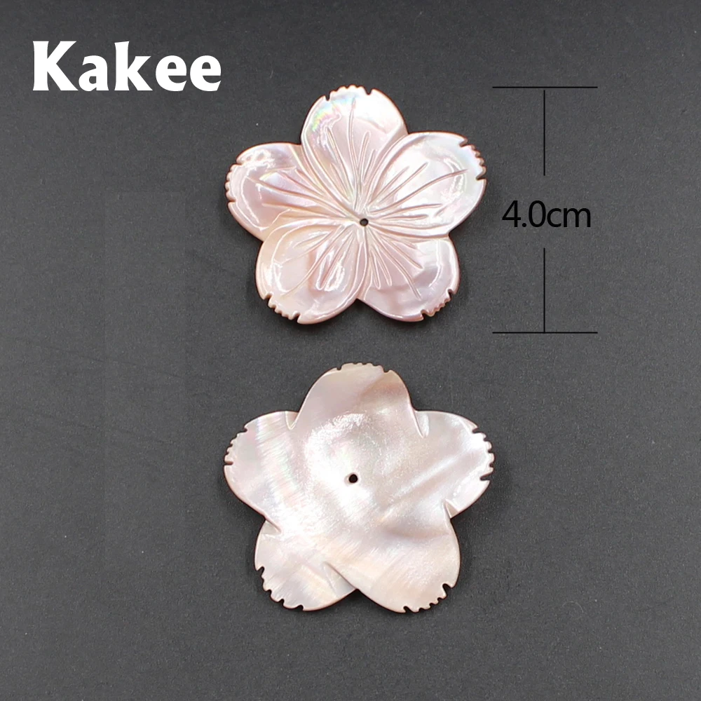 Kakee Natural Pink Flower Carved Big Mother of Pearl Shell Beads for Jewelry Making DIY Fashion Brooches Findings Materials | Украшения и