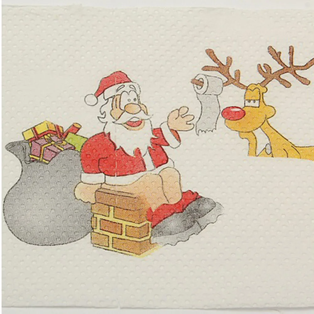 1 Roll Santa Claus Printed Merry Christmas Toilet Paper Tissue Table Room Decor Party Ornament DIY Craft | Дом и сад