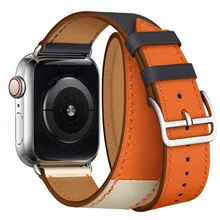 Ремешок из натуральной кожи для Apple Watch Series 4 44 мм двойной браслет