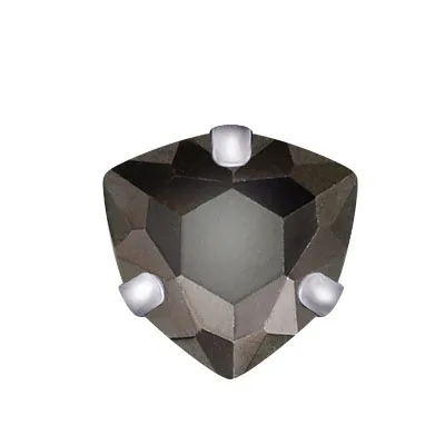 Metallic black Заводская Распродажа 12 мм Толстая треугольная форма высокое качество плоские стеклянные кристаллы пришить коготь стразы, Diy аксессуары для одежды - Цвет: Metallic black