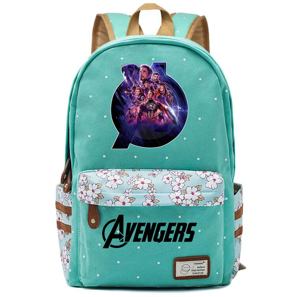 Капитан Америка Мстители Endgame цветы в горошек для мальчиков и девочек школьная