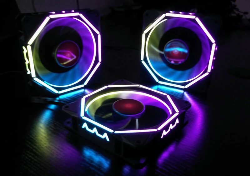 Цветной вентилятор RGB 120 мм светодиодный светящийся двойной аура корпус ПК бесшумный вентилятор с синхронизатором пульт дистанционного управления набор ЦП кулер вентилятор для компьютера