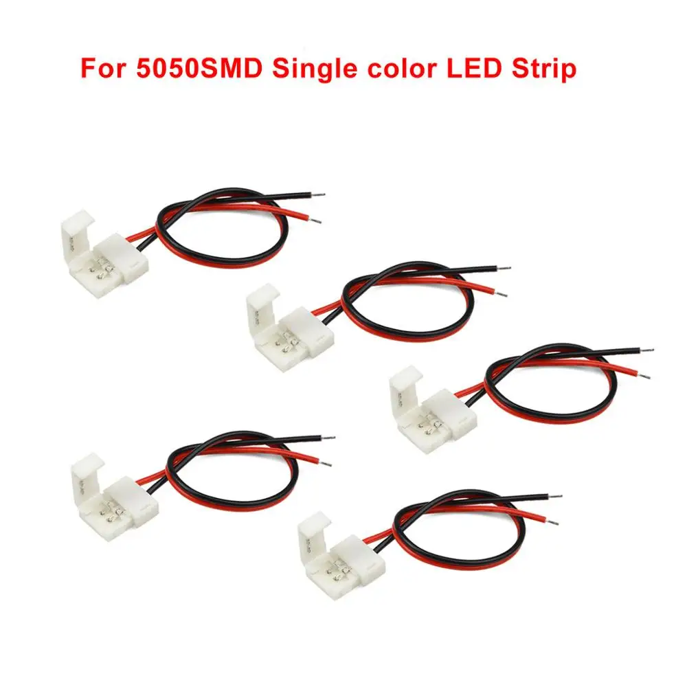 1connector 10mm 5 шт. 2Pin 4pin 10 мм RGB один цвет Сварка аксессуары Пайки PCB к PCB кабель адаптер для 5050 светодиодные ленты светильник - Испускаемый цвет: 1connector 10mm
