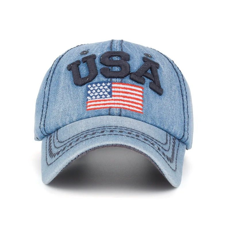 Креативная вышитая США флаг Snapback Регулируемая 6 бейсболка для мужчин женщин открытый солнцезащитный
