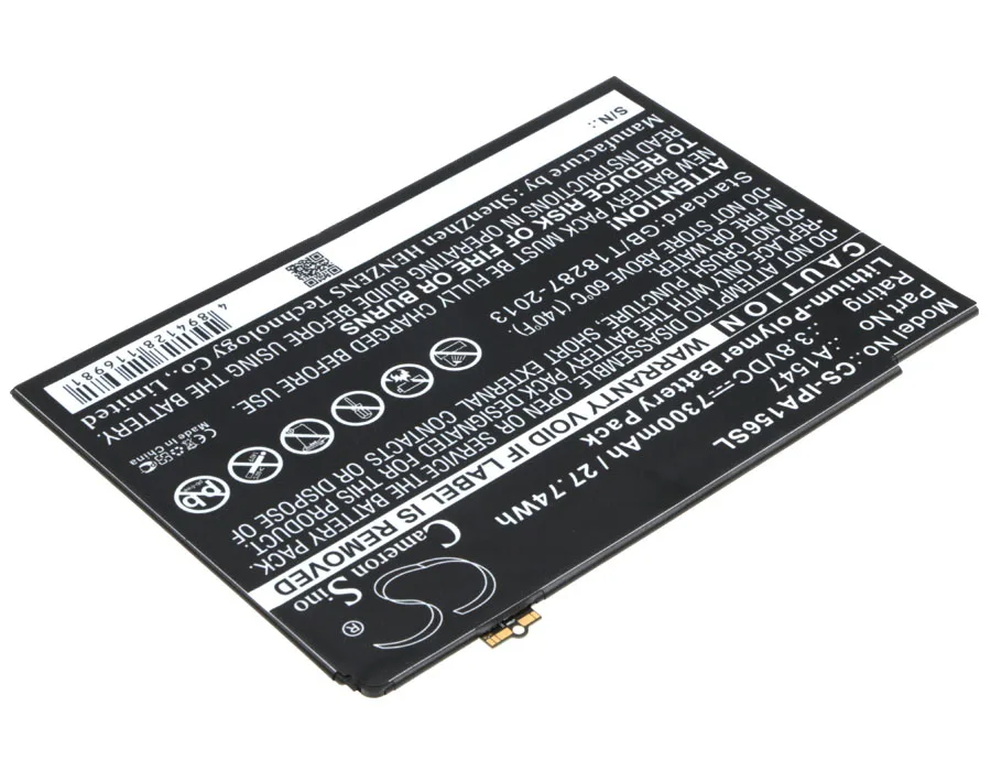 Аккумулятор Cameron Sino 7300 мАч A1547 для Apple A1566 A1567 i Pad 6 Air 2 WiFi MGKL2LL/A MGL12LL/A|cameron sino|battery forcameron