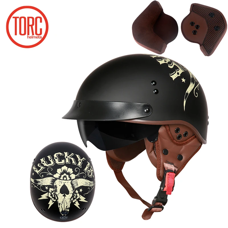 Электрический велосипед TORC T55 винтажный полулицевой мото rcycle шлем Casco Casque Moto для