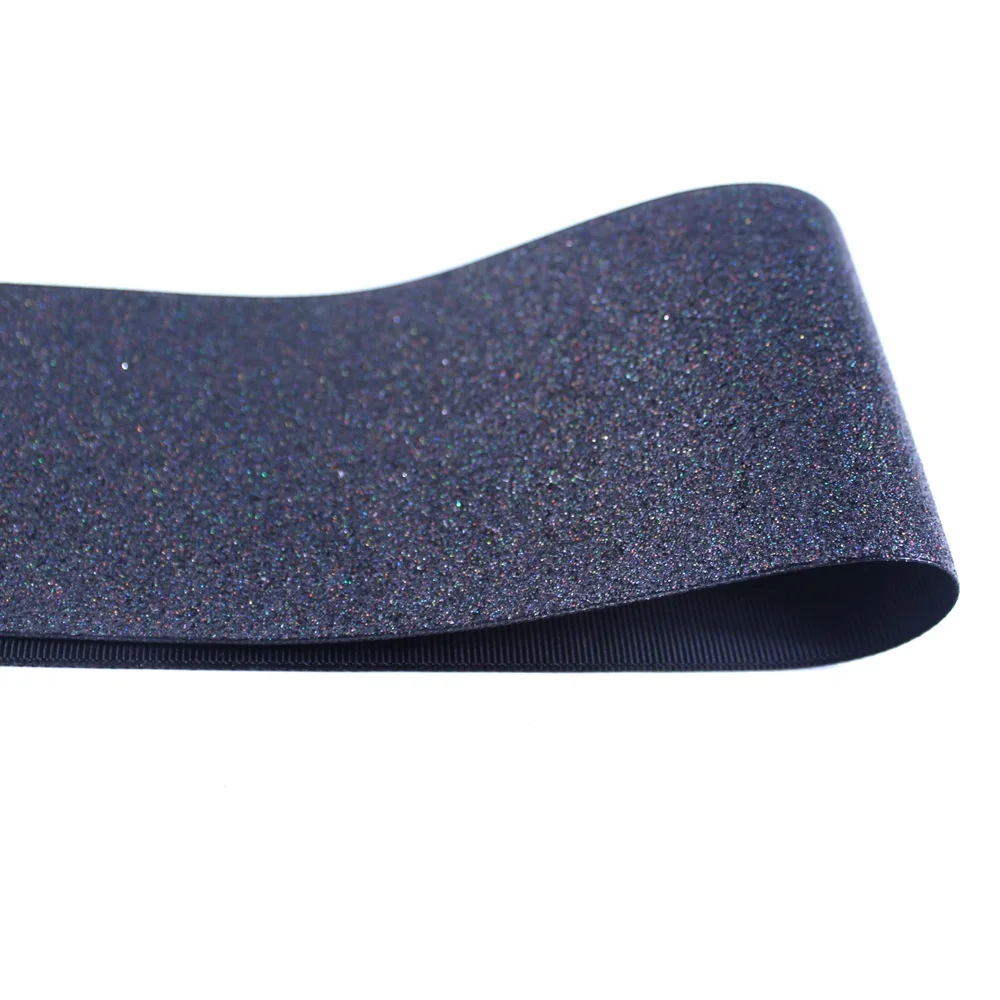 black rainbow glitte Новые однотонные блестящие 10y/лот " 75 мм цветной глиттер печатная корсажная лента с блестками однотонная Блестящая лента пробки для бутылок - Цвет: black rainbow glitte