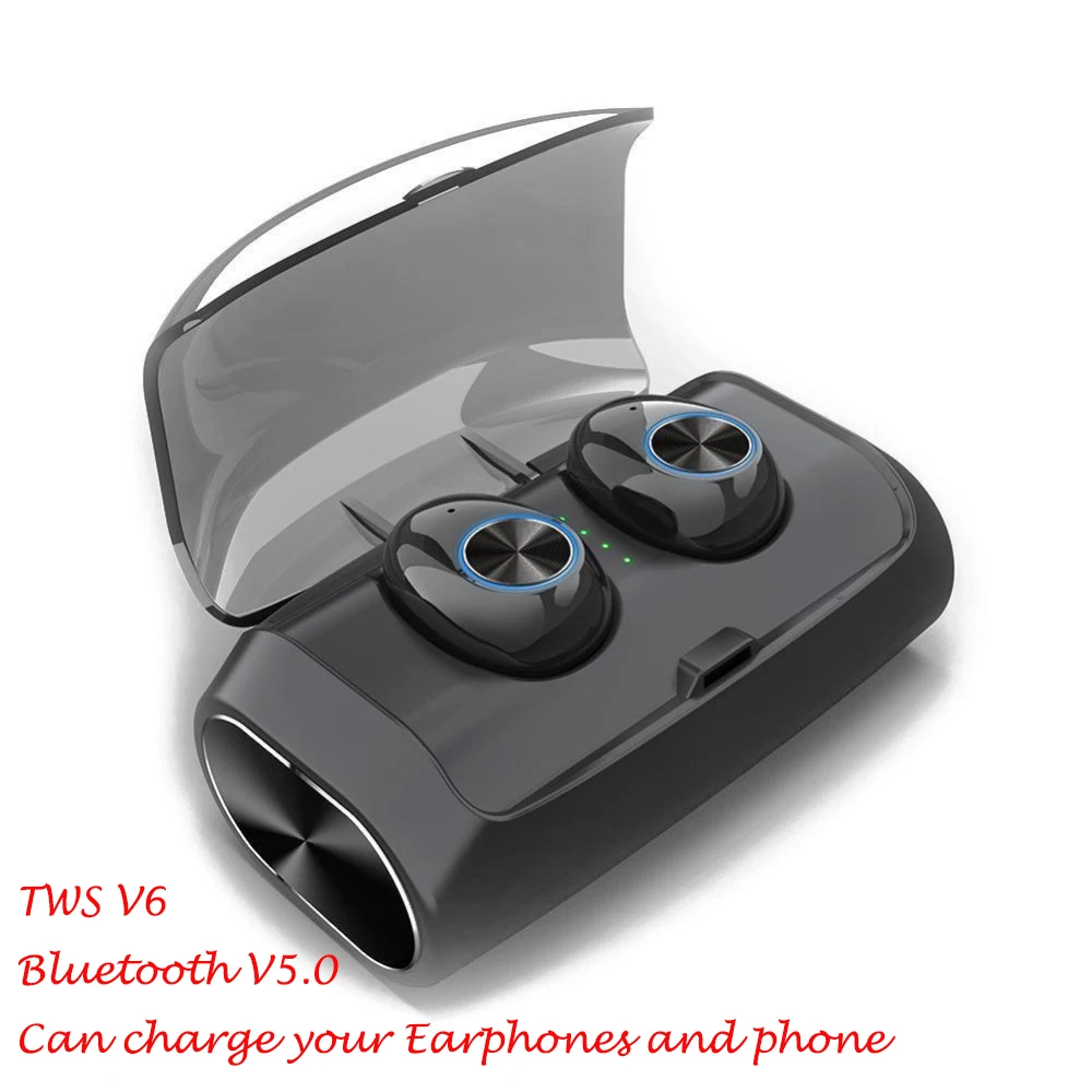 V6 TWS Mini Bluetooth 5 0 наушники стерео гарнитура беспроводные вкладыши IPX2