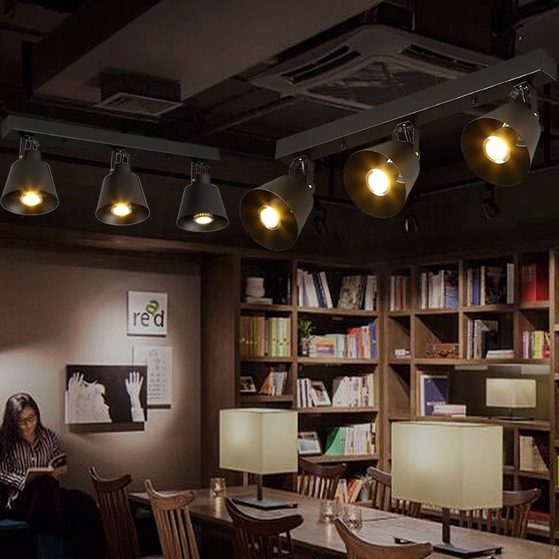 Винтажный Точечный светильник Трековый черного и белого цветов светодиодные