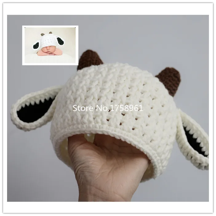 Baby Goat hat Billie Crochet baby photo props shower gift farm | Детская одежда и обувь