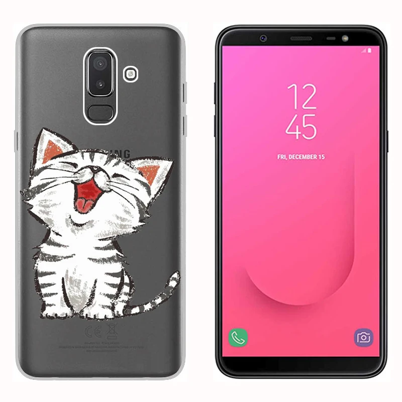 Чехлы для Samsung Galaxy J8 2018 чехол 6 0 дюйма Мягкий силиконовый прозрачный с принтом J810F |