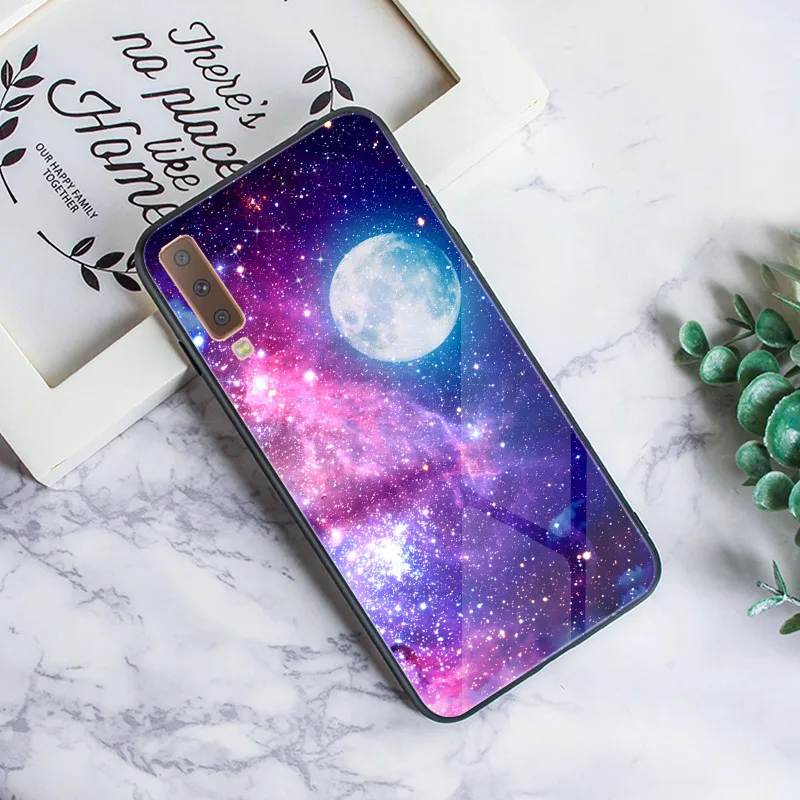 Для samsung A50 чехол тонкий для бампера samsung Galaxy A7 A9 A8 A6 Plus задняя крышка A10 A30 черный ТПУ Жесткий ПК A3 A5 - Цвет: 2N02