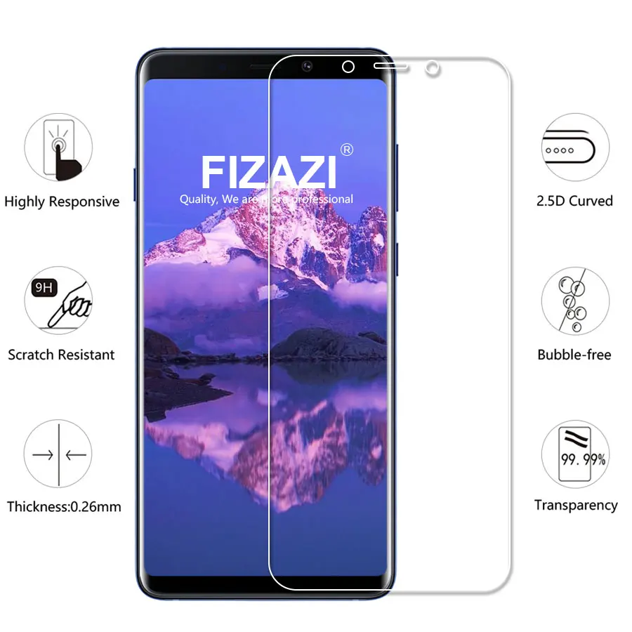 FIZAZI 2.5D закаленное Стекло для samsung Galaxy A9 Star Pro A9s Ясно Защитная пленка против