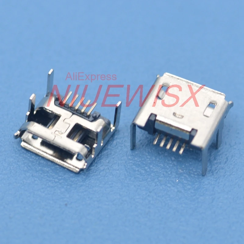 100 шт. микро USB 5pin гнездовой разъем для мобильного телефона зарядное гнездо 4 ноги