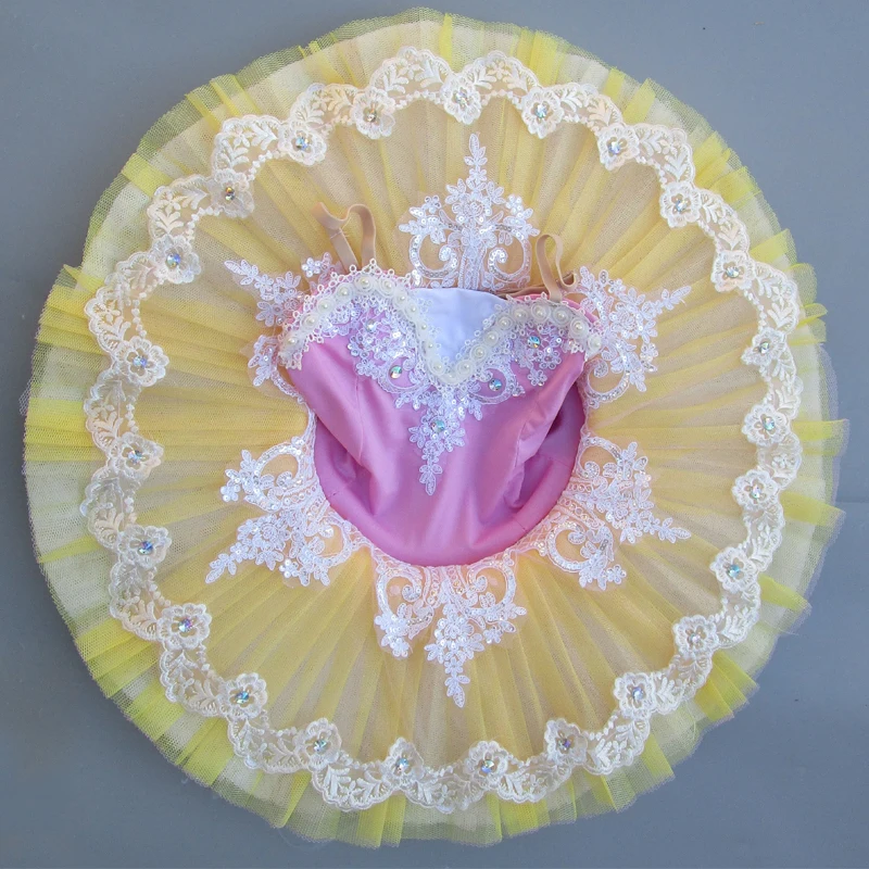 

2019 new Professional Ballet Tutu Child Swan Lake Costume Pink Ballet Dress for Children Pancake Tutu Girls Dancewear