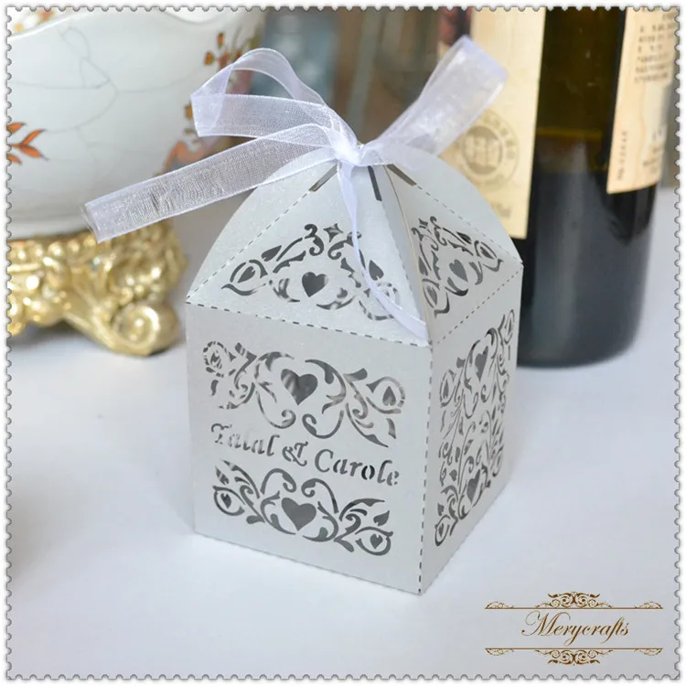 

2017 laser cur best sell pearl paper wedding decorative bulk cupcake boxes