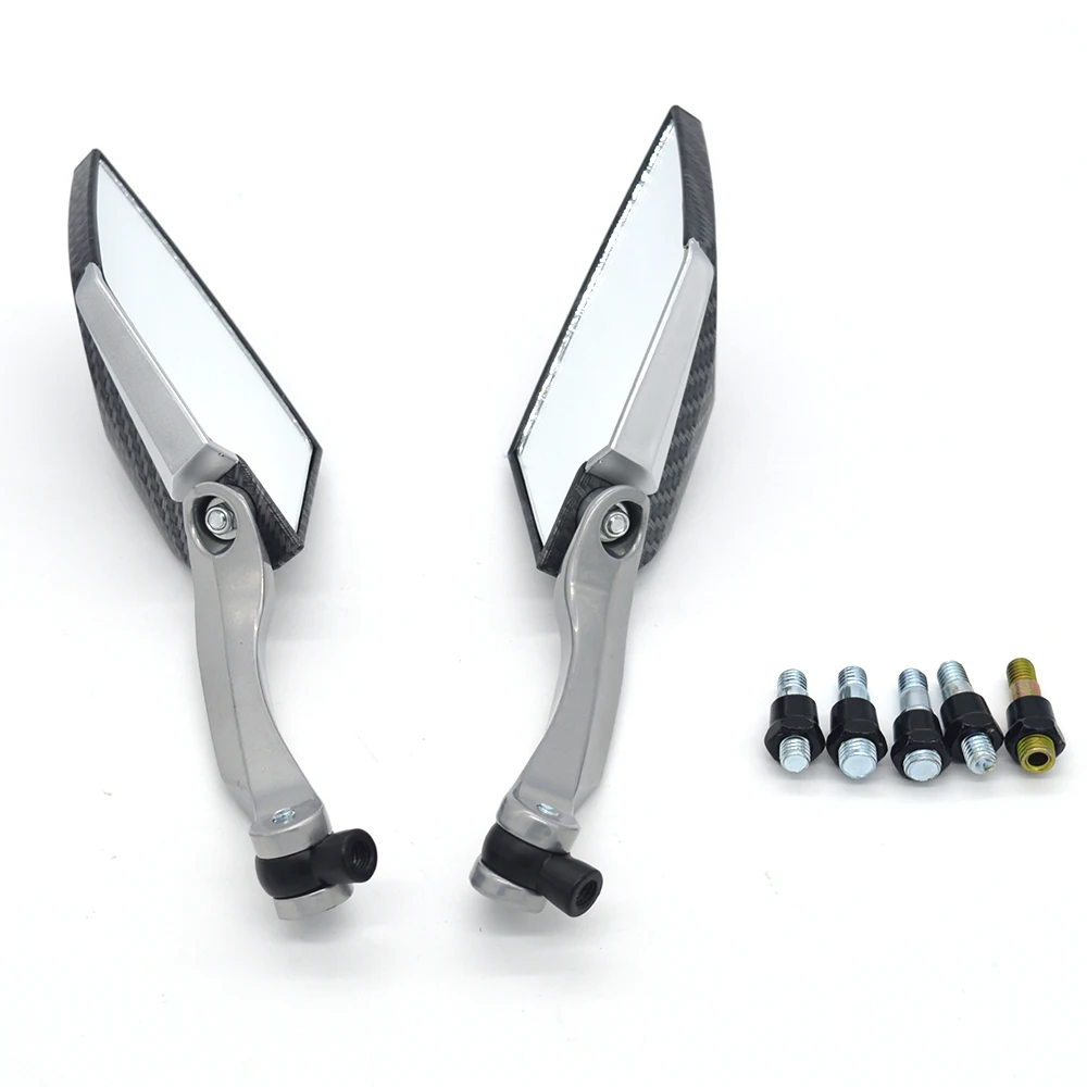 Карбоновые зеркала для мотоцикла заднего вида подходят Yamaha Kawasaki Suzuki Honda KTM