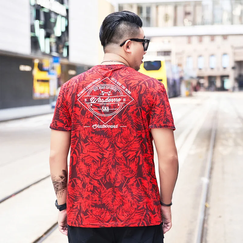 t19349 GXXH, новинка размера плюс, Большой XXXL, XXXXL, 5XL, 6XL, Мужская модная красная футболка с принтом толстяка, футболки с короткими рукавами, повседневная мужская футболка - Цвет: t19349