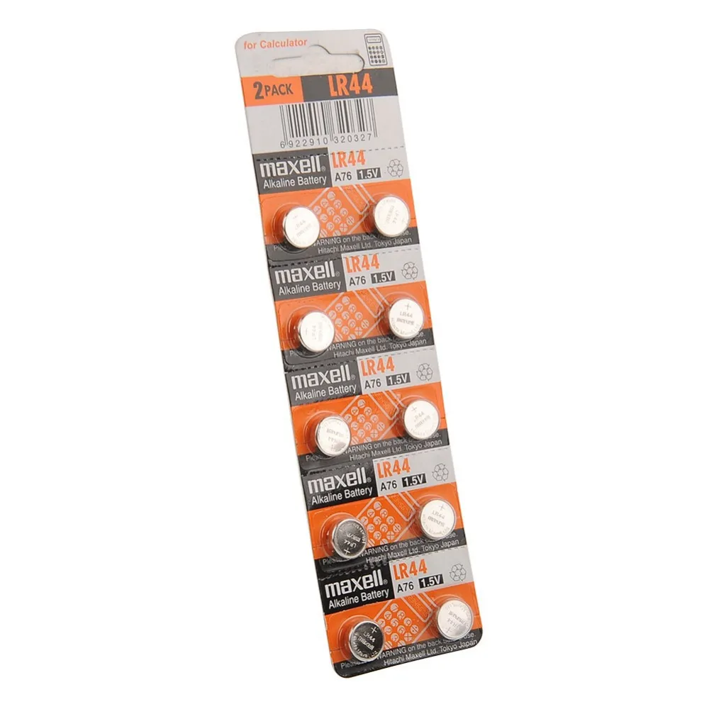 10 шт./лот Maxell LR44 A76 AG13 SR1154 357 LR 44 1.5 В для смотреть Батареи монеты кнопку 100% Original