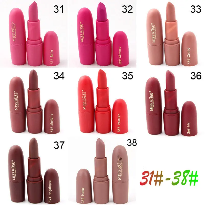 Матовая губная помада MISS ROSE 8 шт./лот водостойкая стойкая для губ|lipstick hot|matt lipstick