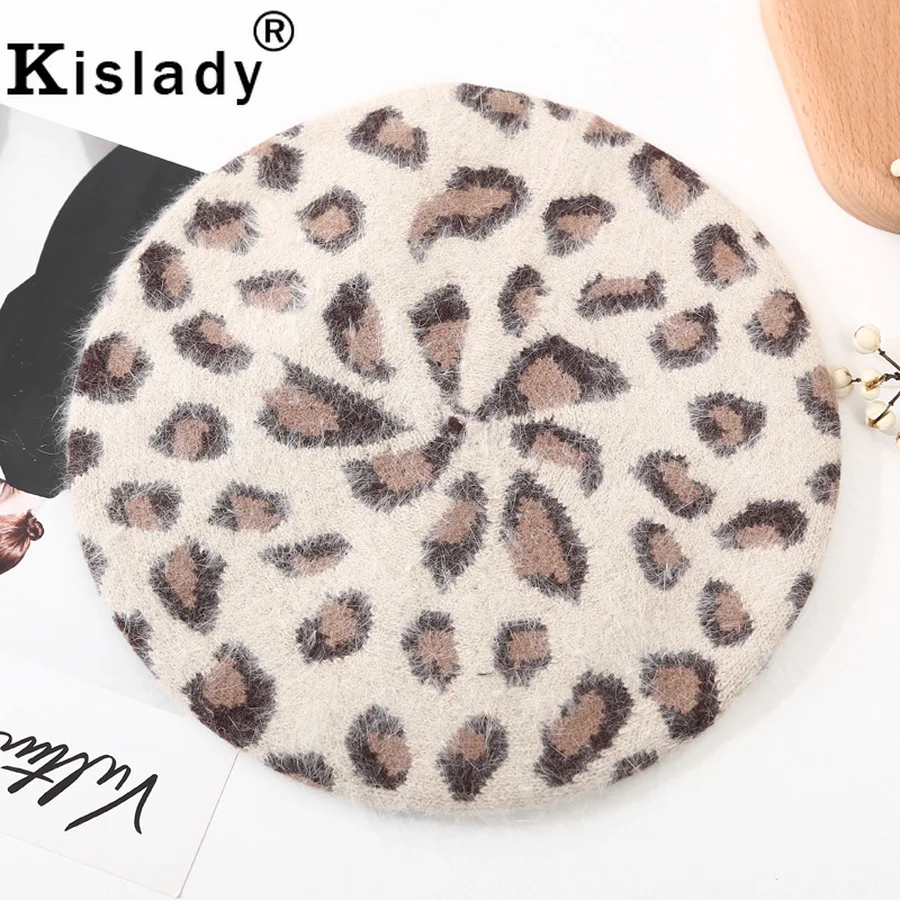 Kislady модные элегантные леопардовые береты шапки новые осенние зимние Уютные
