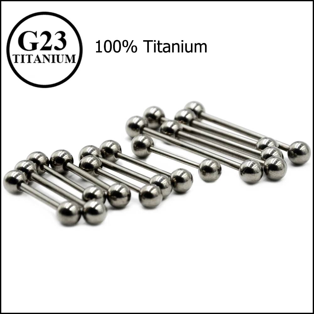 Showlove-10Pcs, титановая Промышленная Штанга для языка, кольца для пирсинга, пирсинг для пирсинга,, ювелирные изделия для пирсинга, 14 г, 16 г