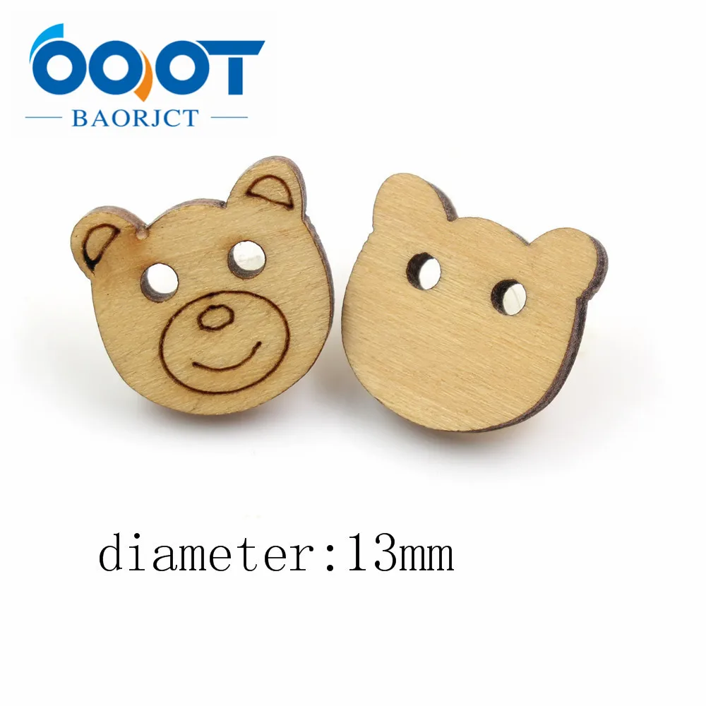 OOOT BAORJCT 181232 100 шт. 3 дополнительных деревянных швейных пуговицы с 2 отверстиями