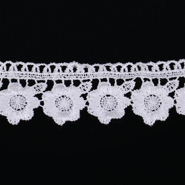 Белая вышитая отделка Водорастворимая аппликация для украшения кружево