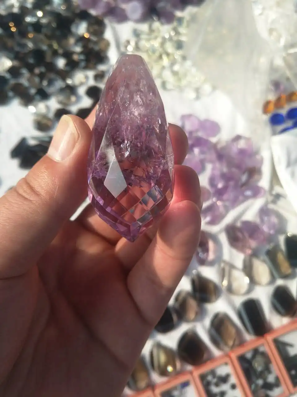 Beautiful Natural Amethyst Quartz crystal Stone Point Pendant Necklace Healing natural stones and minerals | Дом и сад