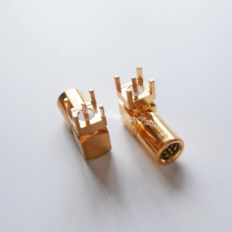 10 шт. SMB Женский штырь правый угол через отверстие разъем PCB крепление RF