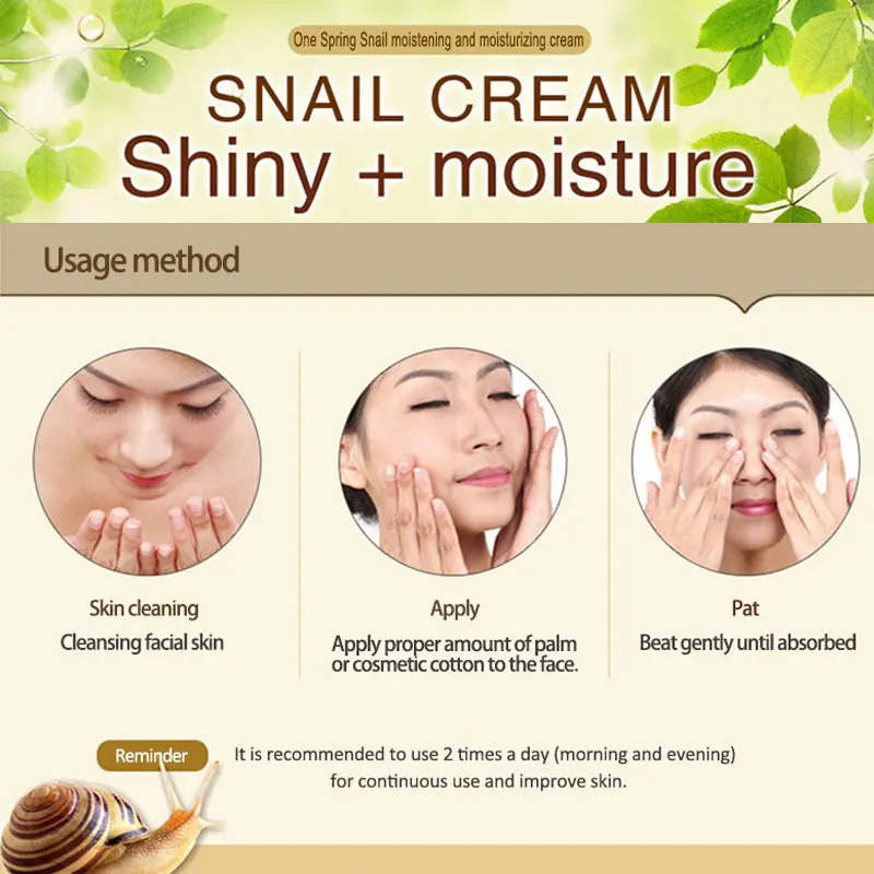 

OneSping Snail Cream Anti Wrinkle and Nourishing Acne Treatment Faical Skin Care Moisturizer Repair Face Cream