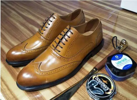 

Handmade Leather Carved Brogue Shoes Flat heel Formal Suit Dress Shoe Wedding Party Oxfords
