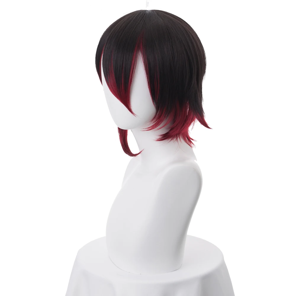 RWBY Ruby розовый парик короткие красные прямые волосы термостойкие синтетические