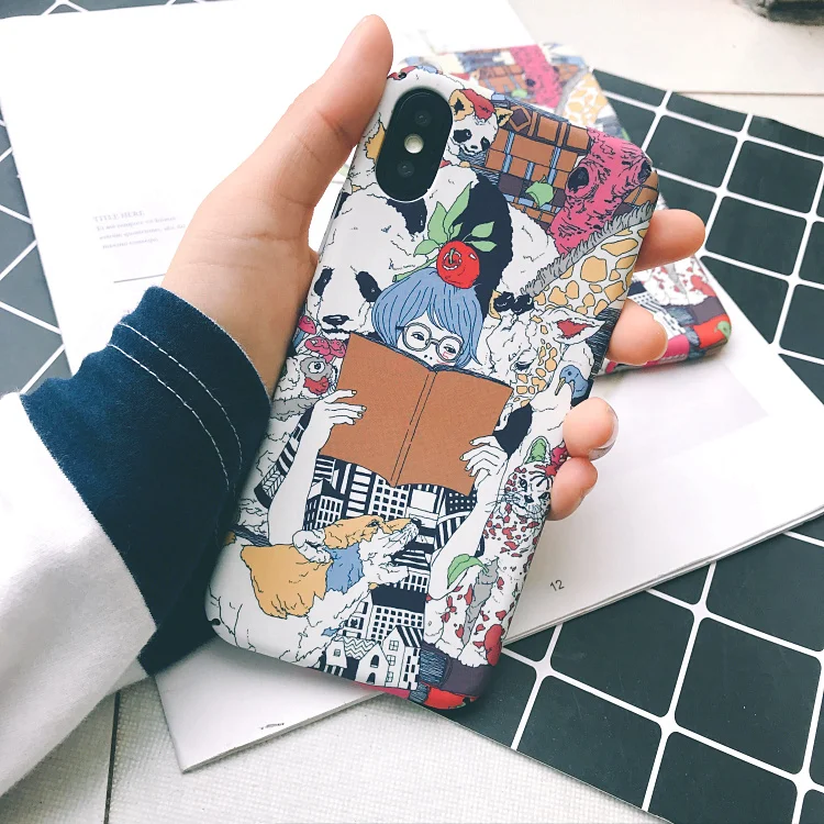Жесткий чехол мягкий для телефона iPhone 10 XR XS Max X 6 6s Plus 7 plus 8 6SP милая девушка милое
