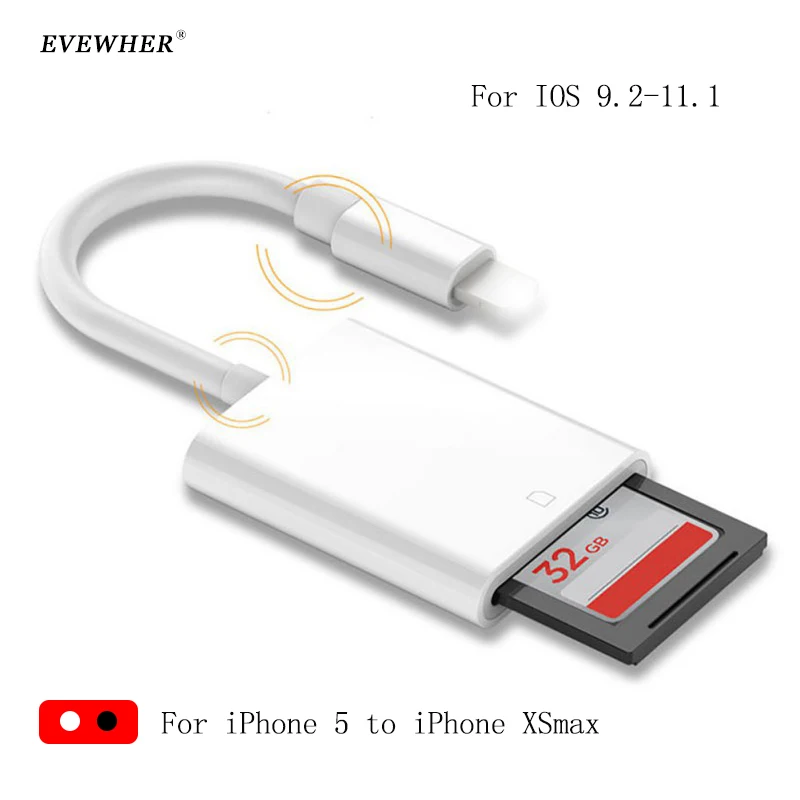 SD кард ридер Micro OTG Смарт камера адаптер для iPhone 5 6 7 8 XSmax карты памяти без