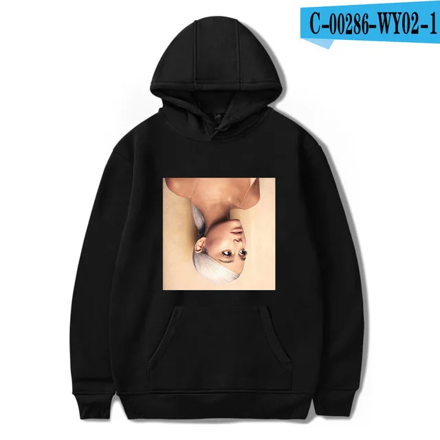 black Ariana Grande толстовки для женщин/мужчин хип-хоп Повседневная Толстовка Женская мода Tumblr куртка пальто весна осень спортивный костюм топы - Цвет: black