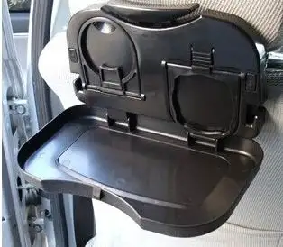 2 цвета-CarSeat лоток крепление еда стол подставка для напитков подстаканник и многофункциональный обеденный стол для автомобиля - Название цвета: Черный