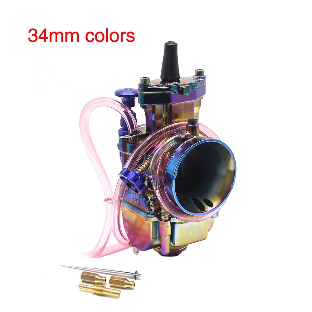 34mm ZSDTRP универсальный многоцветная мотоциклов Карбюратор 28 30 32 34 мм с Мощность Jet Байк 4 т PWK Carburador 110cc 250cc 125cc - Цвет: 34mm