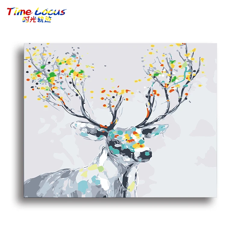 Красочные олени животные картины по номерам Холст Картина маслом домашний Декор